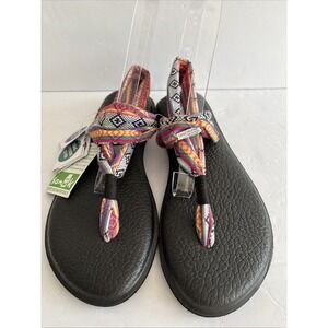 NEW Sanuk Yoga Sling 2 Tribal print Comfort Sling Yoga Mat Sole Sandal Size 7‎